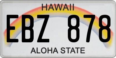 HI license plate EBZ878