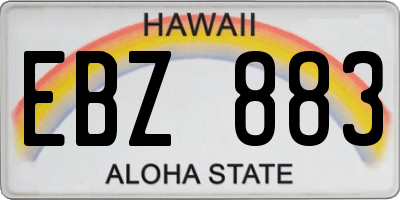 HI license plate EBZ883