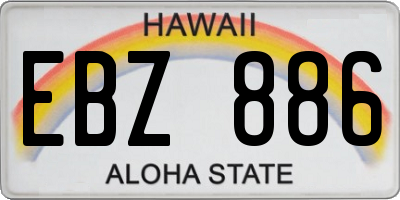 HI license plate EBZ886