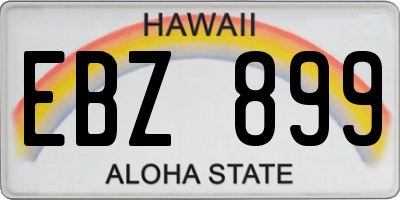 HI license plate EBZ899
