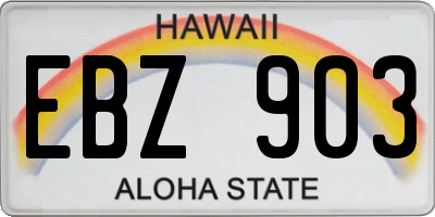 HI license plate EBZ903