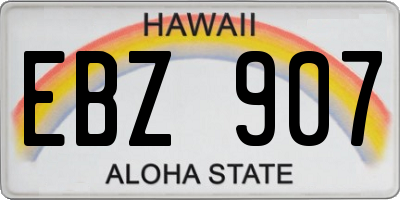 HI license plate EBZ907