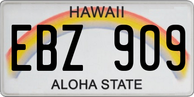 HI license plate EBZ909