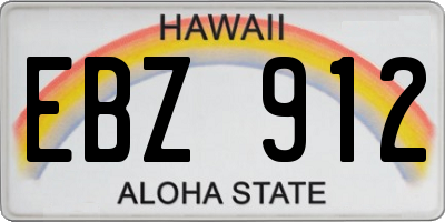 HI license plate EBZ912