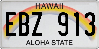 HI license plate EBZ913