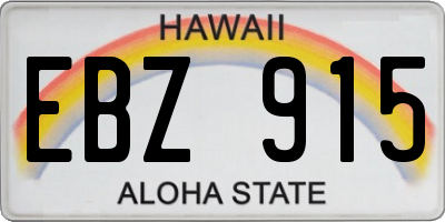 HI license plate EBZ915