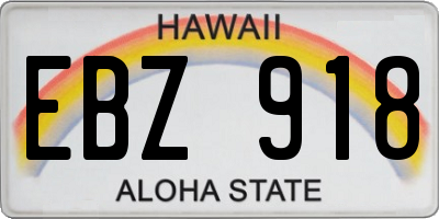 HI license plate EBZ918
