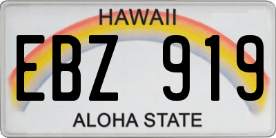 HI license plate EBZ919