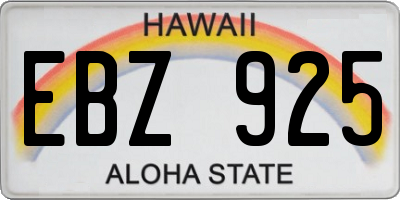 HI license plate EBZ925