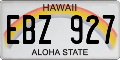 HI license plate EBZ927