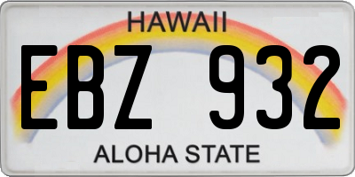 HI license plate EBZ932