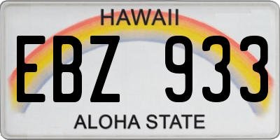 HI license plate EBZ933