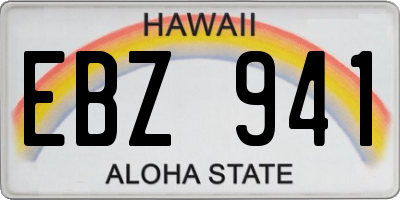 HI license plate EBZ941