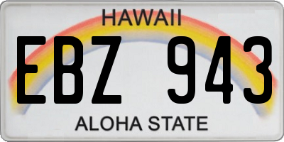 HI license plate EBZ943