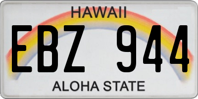 HI license plate EBZ944