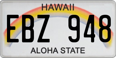 HI license plate EBZ948