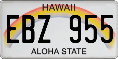 HI license plate EBZ955