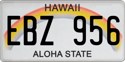 HI license plate EBZ956