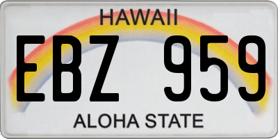HI license plate EBZ959