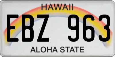 HI license plate EBZ963
