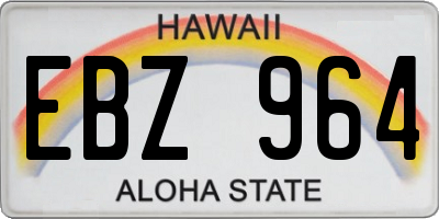 HI license plate EBZ964
