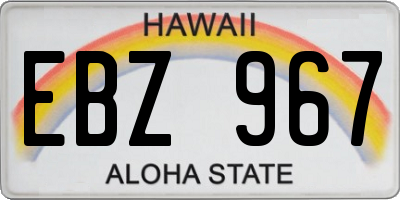 HI license plate EBZ967