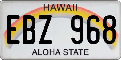 HI license plate EBZ968