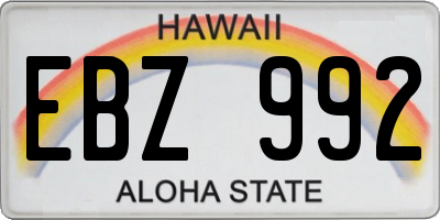 HI license plate EBZ992