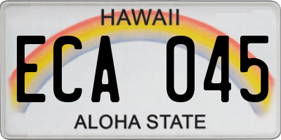 HI license plate ECA045