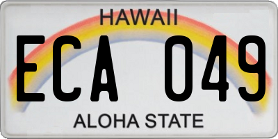 HI license plate ECA049