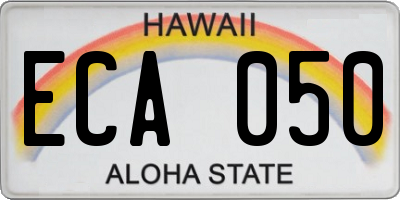 HI license plate ECA050