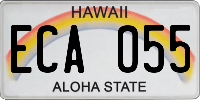HI license plate ECA055
