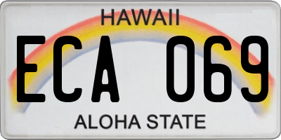 HI license plate ECA069