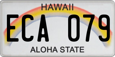 HI license plate ECA079