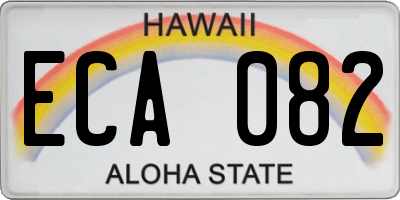 HI license plate ECA082