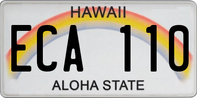 HI license plate ECA110