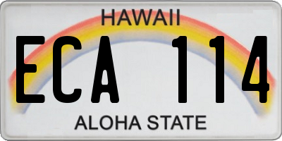 HI license plate ECA114
