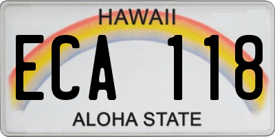 HI license plate ECA118