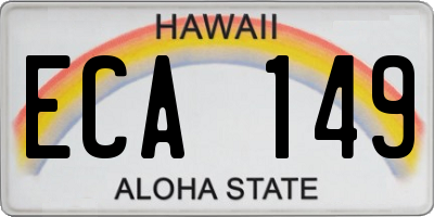 HI license plate ECA149
