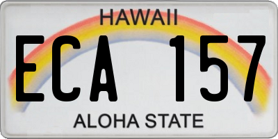 HI license plate ECA157