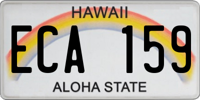 HI license plate ECA159