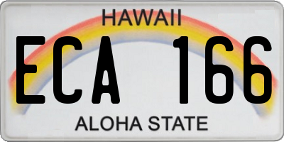 HI license plate ECA166