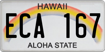 HI license plate ECA167