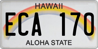 HI license plate ECA170