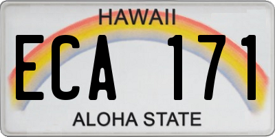 HI license plate ECA171