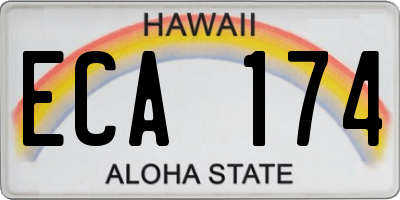 HI license plate ECA174