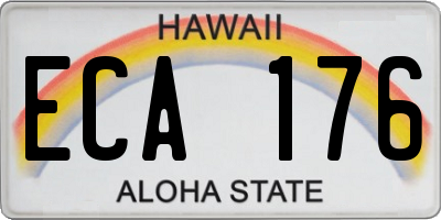HI license plate ECA176