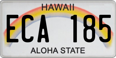 HI license plate ECA185