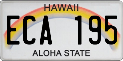 HI license plate ECA195