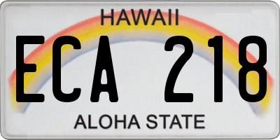 HI license plate ECA218